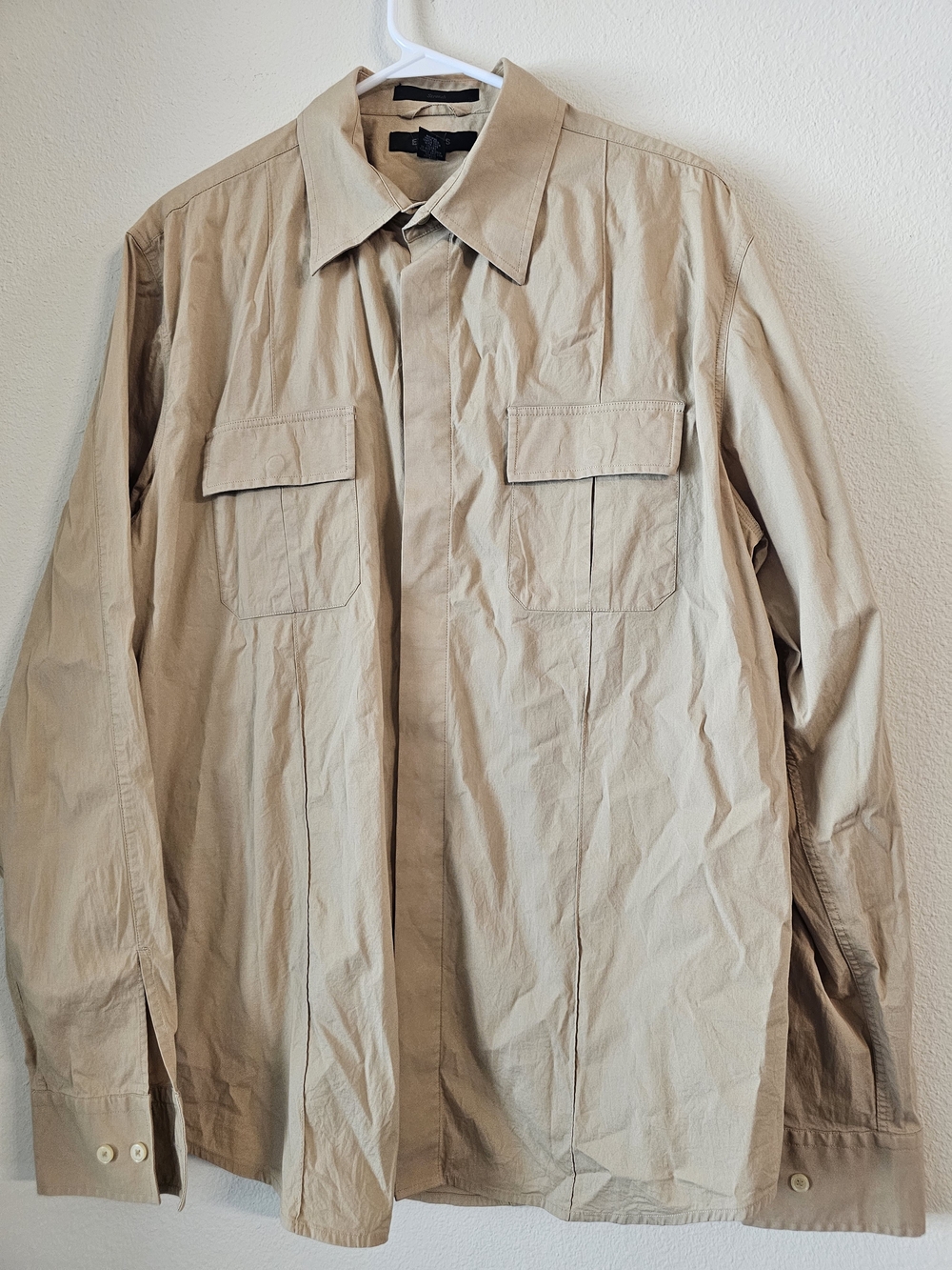 Express Men's Khaki Lightweight Button Down Shirt